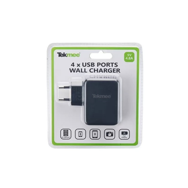 Secteur Mural 4 Ports USB 4.8A - Tekmee