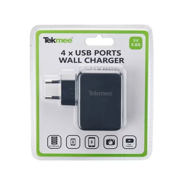 Secteur Mural 4 Ports USB 4.8A - Tekmee